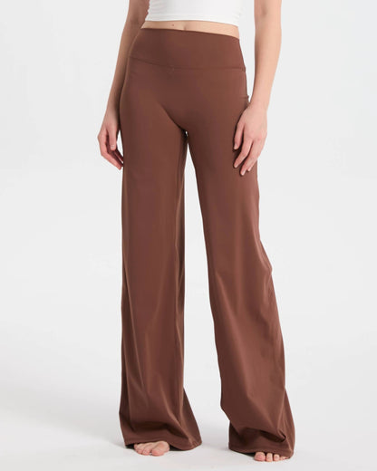 ZENTIQ Lounge Hose Braun – High Waist Yoga Pants ohne Naht, ideal für Loungewear.