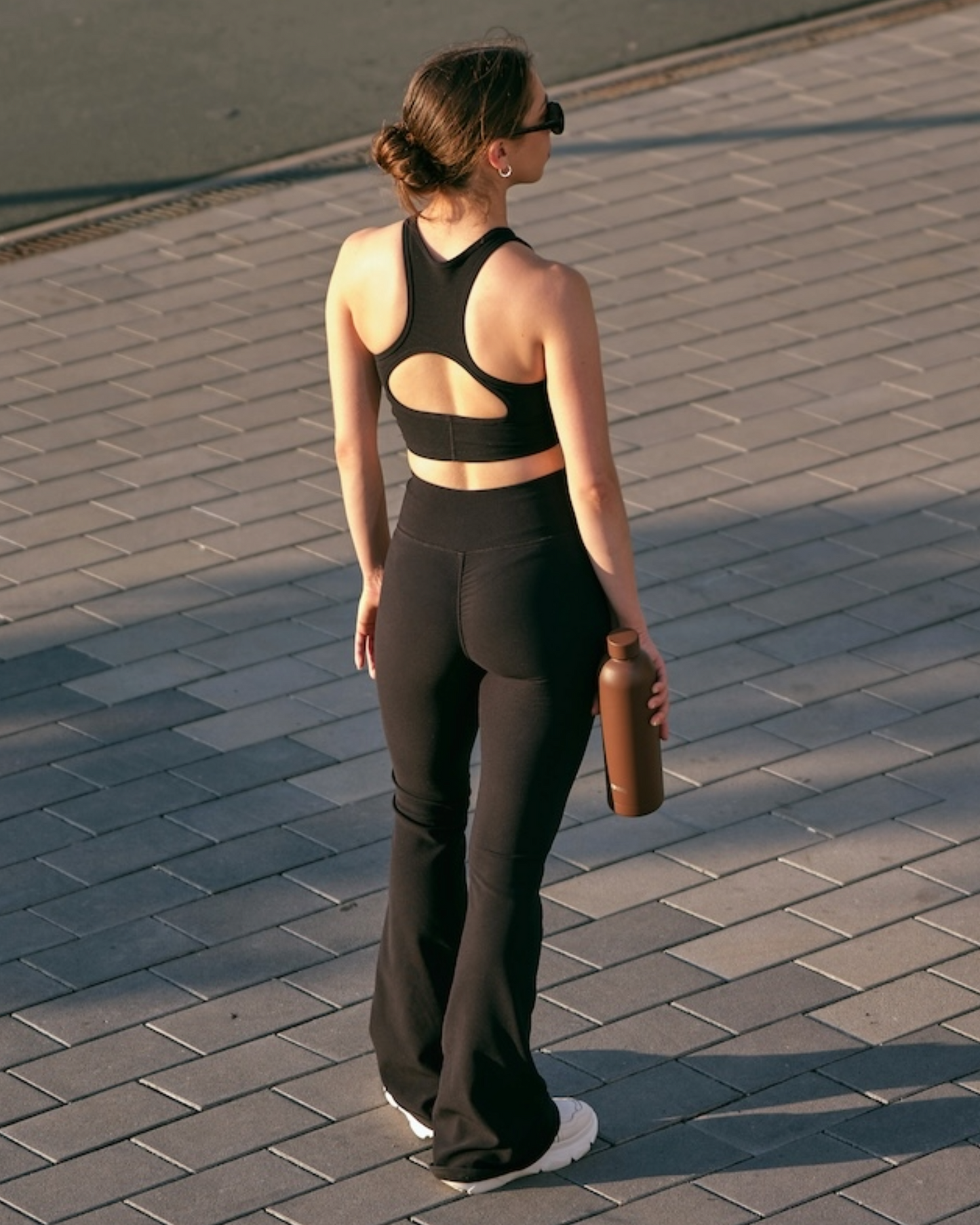 Ribbed Bootcut Zweiteiler Sets V Shape Schwarz