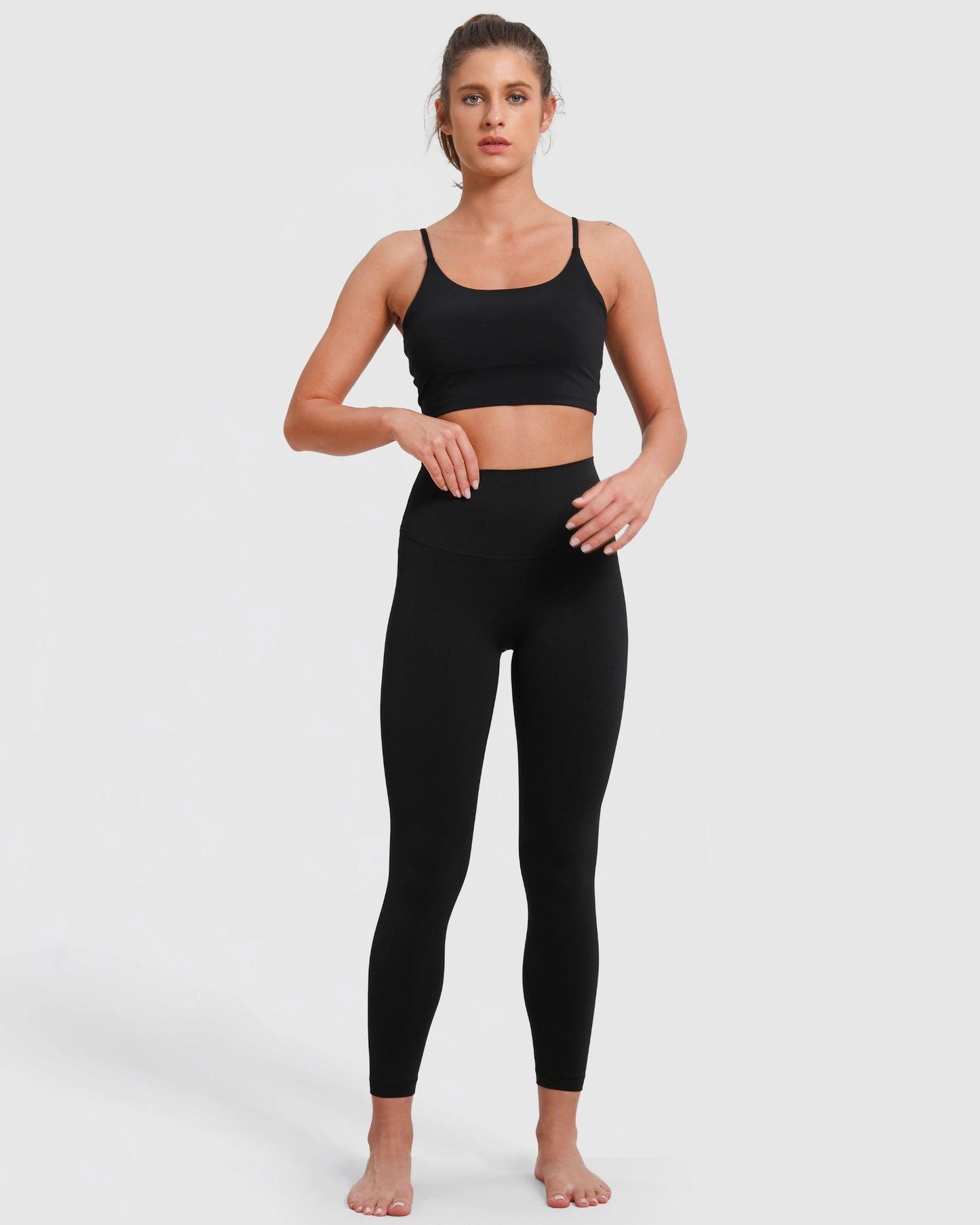 sport set damen schwarz yoga pilates workout gym
