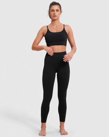sport set damen schwarz yoga pilates workout gym
